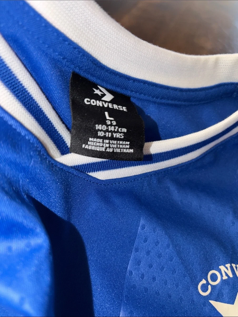 Converse Boy’s Royal Blue Athletic Jersey with White Logo Soccer NWT L